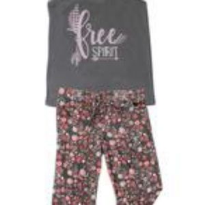 Knit Racerback Tank With Pants Set